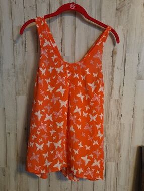 Candie's SALMON Butterfly Print Tank Top
